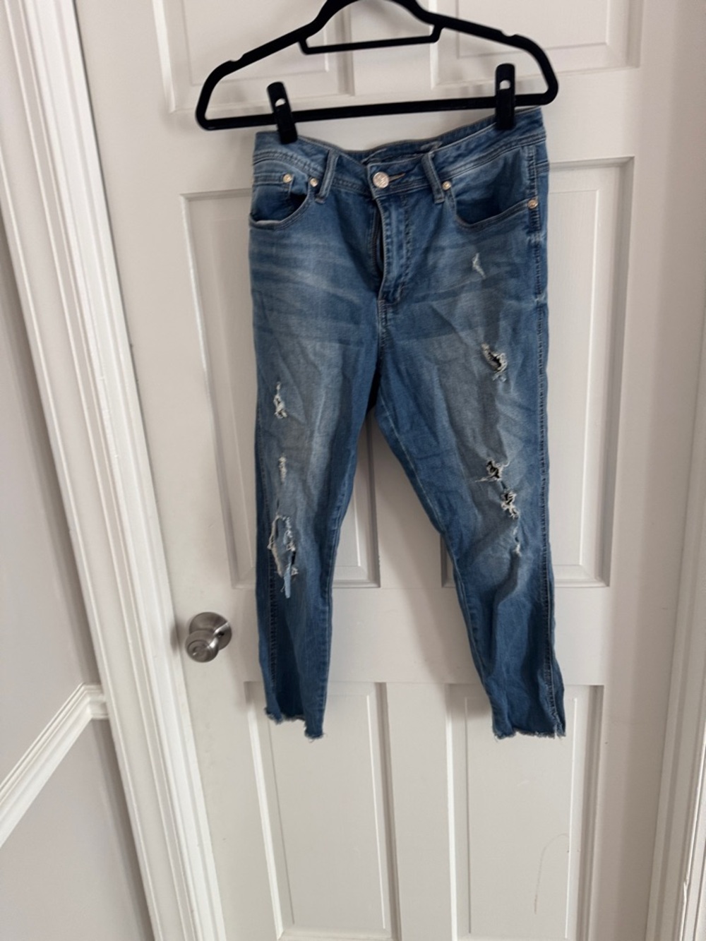 Seven7 Light Blue Slim Jeans with Contrast Stitching
